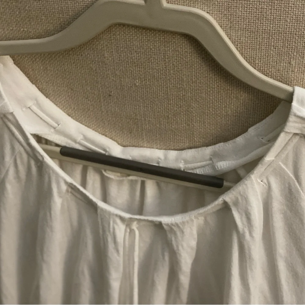 J. Crew White Short Sleeve Pleat-Front Tee
